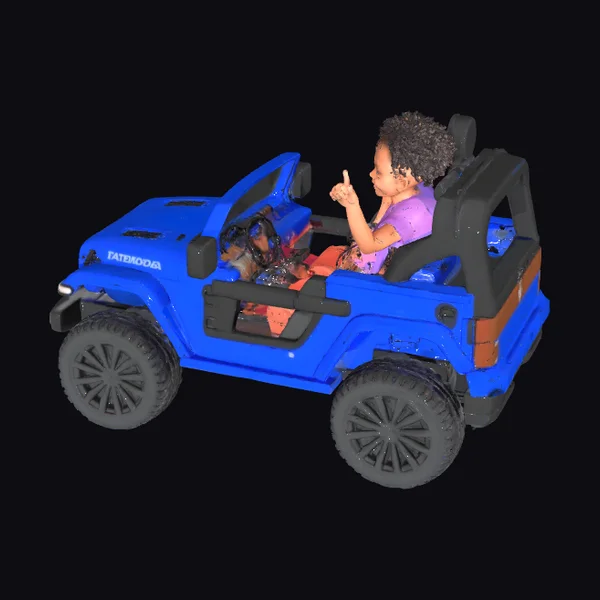 Child in Toy Jeep