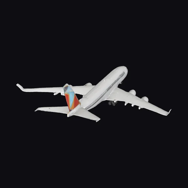 Airplane with Colorful Tail