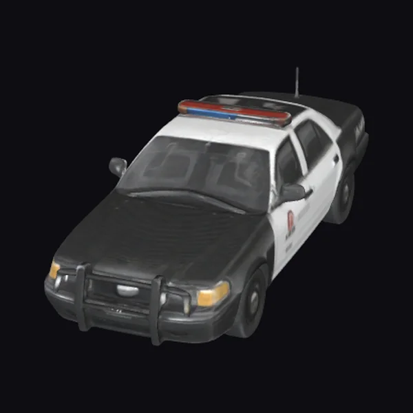 Black and White Police Car