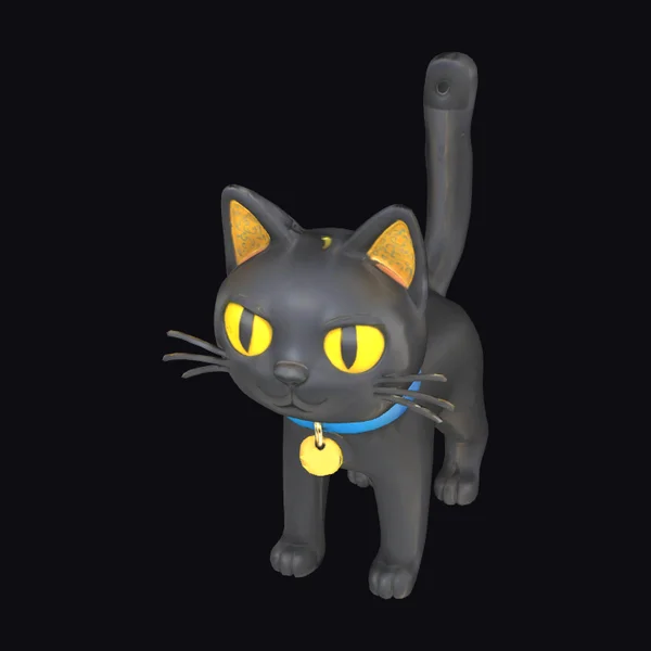 Clay Black Cat Figurine
