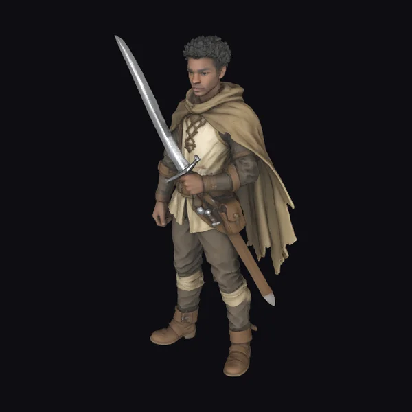 Young Warrior with Sword