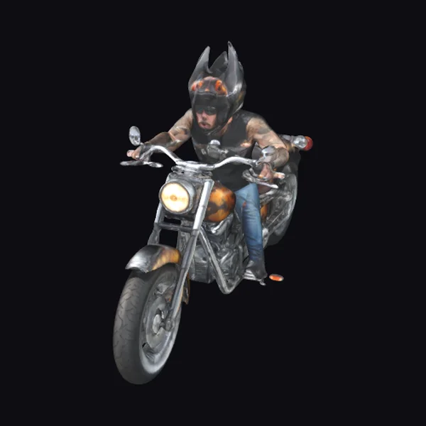 Biker on Motorcycle
