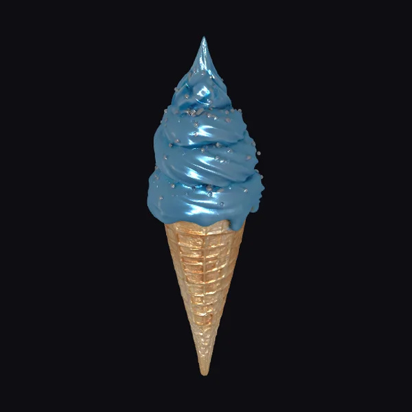 Blue Ice Cream Cone