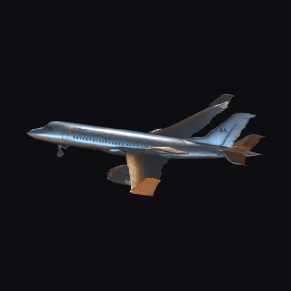 Silver Commercial Airplane
