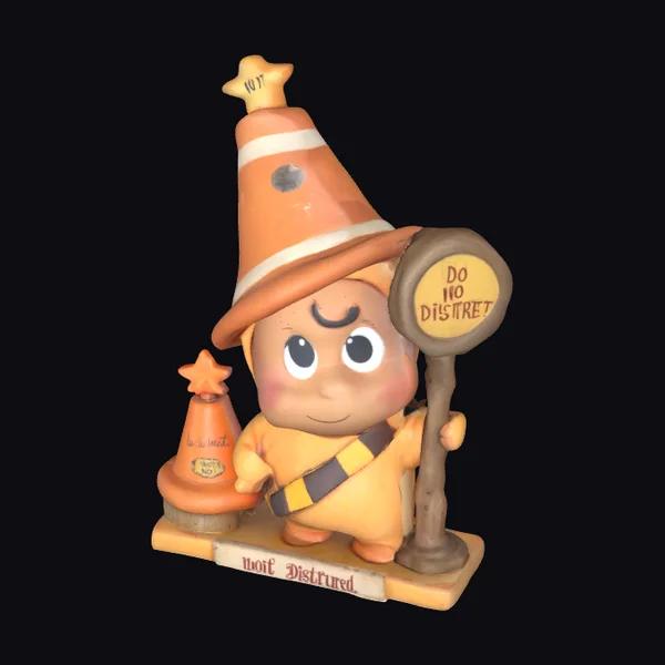 Orange Construction Worker Figurine