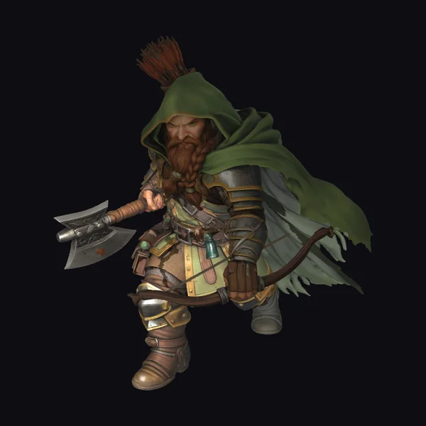 Emerald Hooded Dwarf Warrior