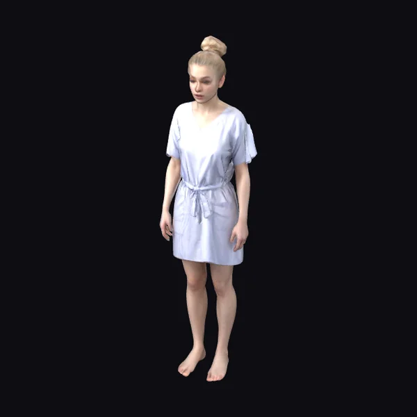 Woman in Hospital Gown