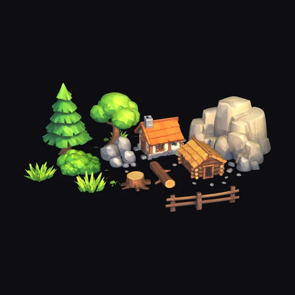 Woodland Village Scene