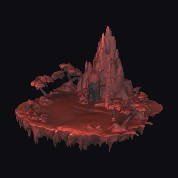 Floating Red Rock Island
