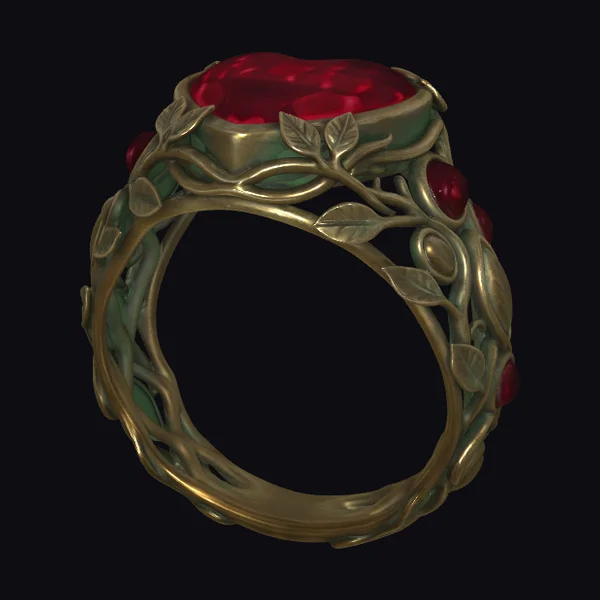 Vine Ring with Ruby