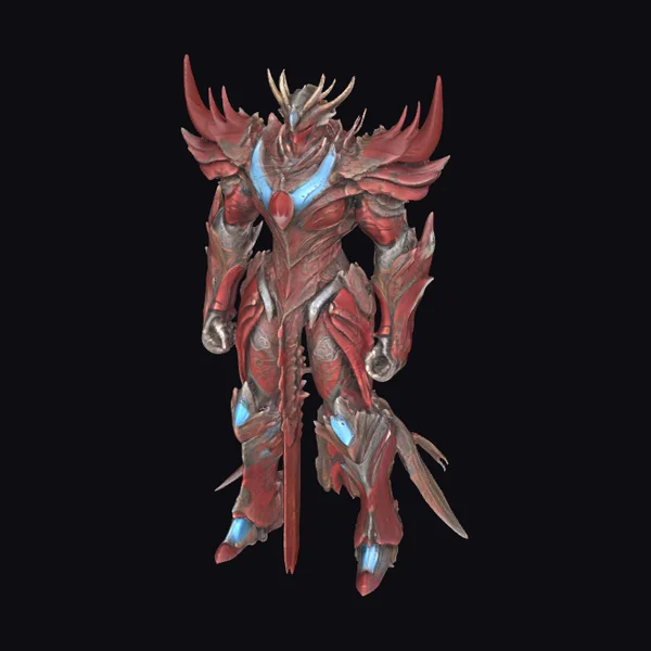 Crimson Armored Warrior