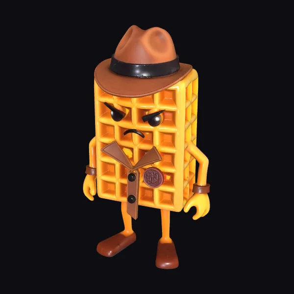 Anthropomorphic Detective Waffle