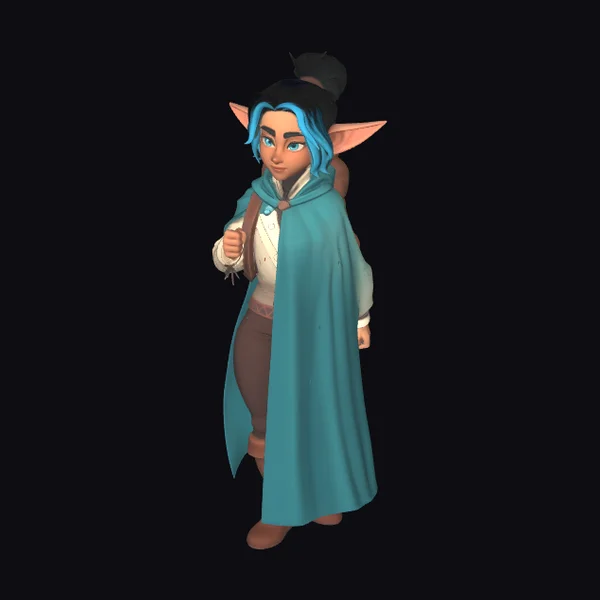 Elf Girl with Blue Hair