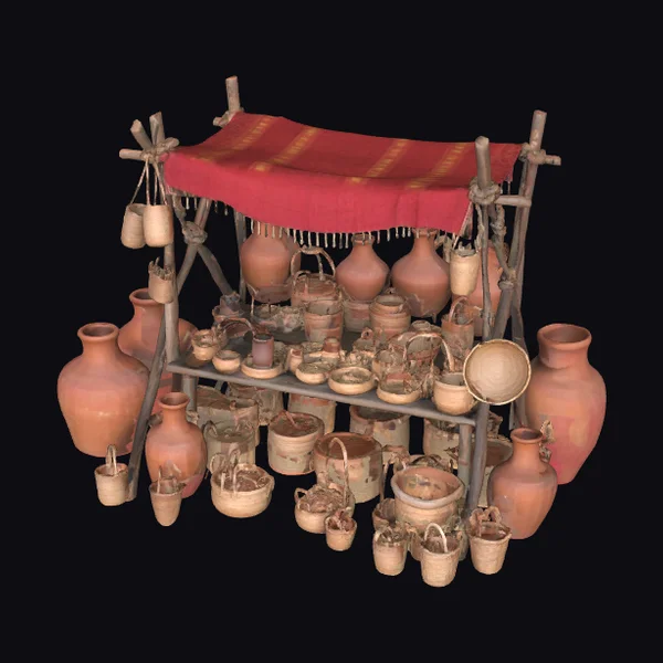 Ancient Clay Pot Stand