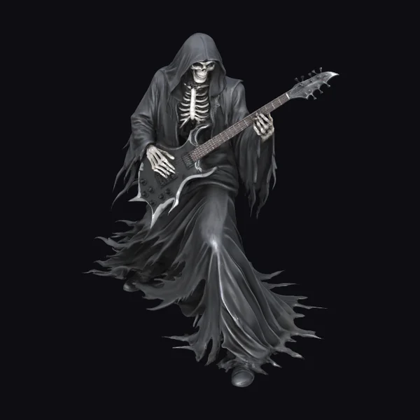 Skeleton Playing Electric Guitar