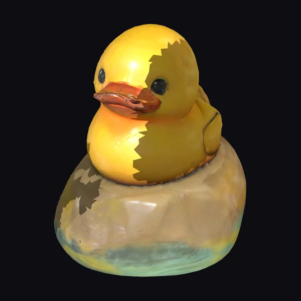 Yellow Duck on Rock