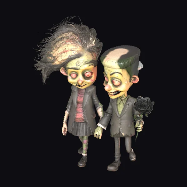 Zombie Couple Caricature