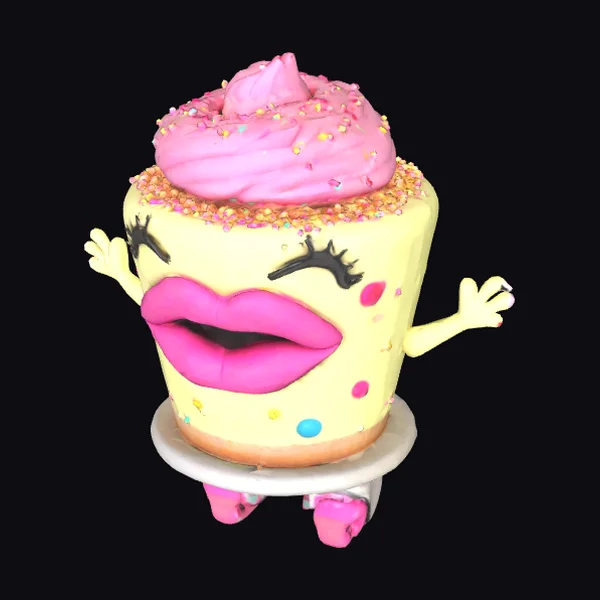 Cartoon Cupcake Character