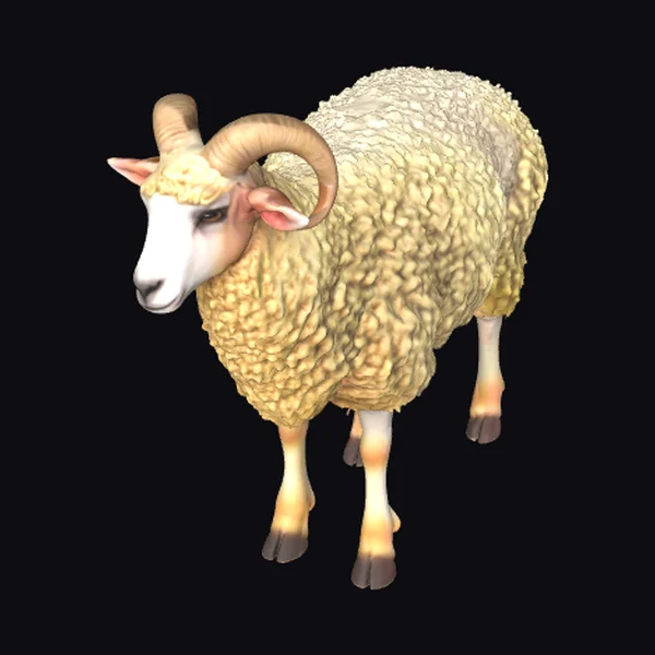Detailed Ram with Horns