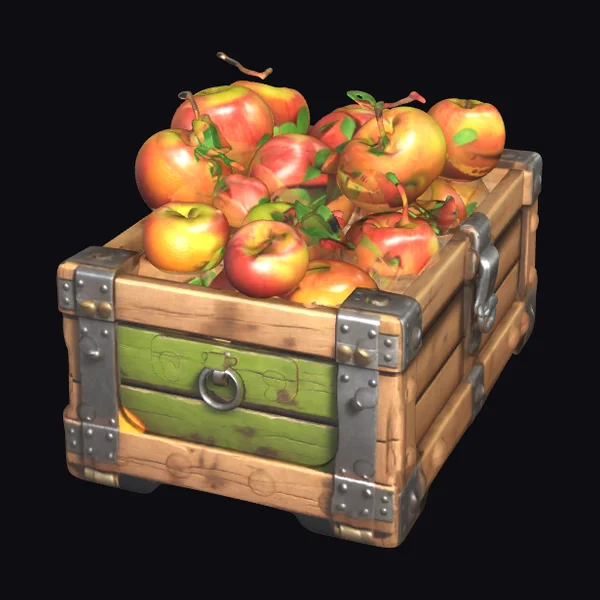 Wooden Crate with Apples