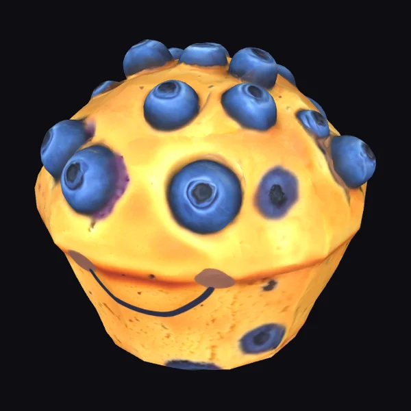 Cartoon Blueberry Muffin