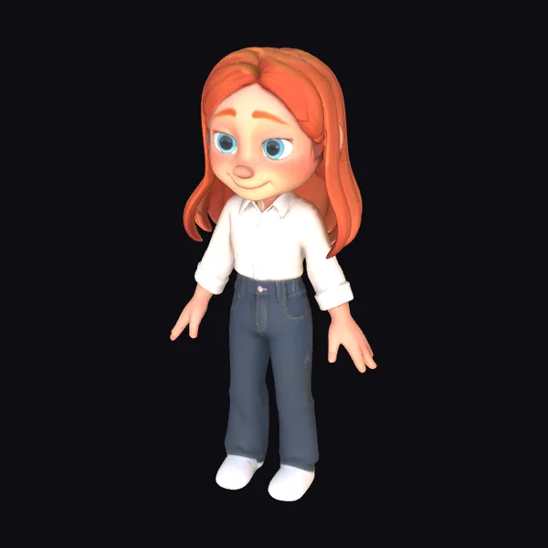 Animated Girl in Denim