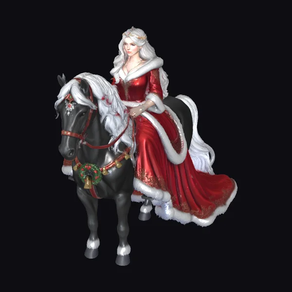 Woman on Black Horse