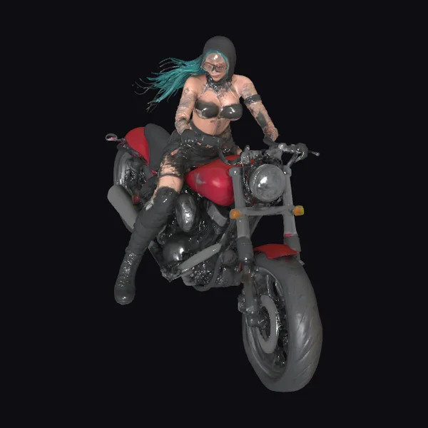Biker Chick on Motorcycle