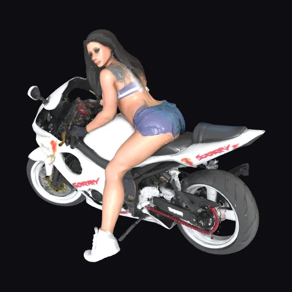 Biker Girl on Motorcycle