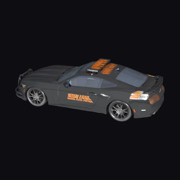 Black Police Mustang