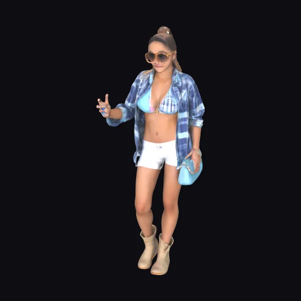 Woman in Plaid Shirt