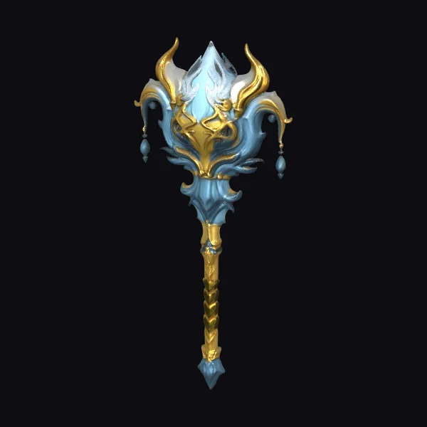 Ornate Gold Blue Staff
