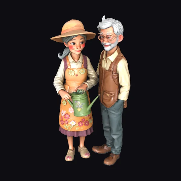 Elderly Gardening Couple