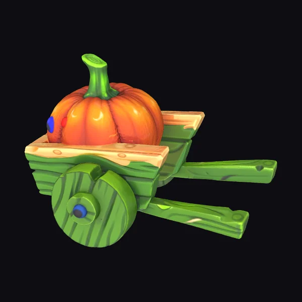 Green Wooden Wheelbarrow