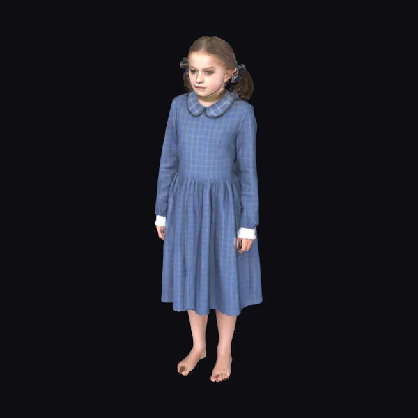 Young Girl in Blue Dress