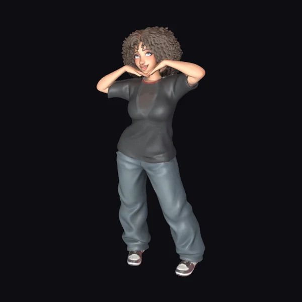 Curly Girl in Casual Wear