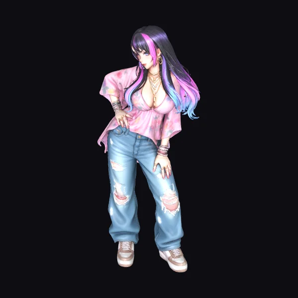 Anime Girl in Jeans