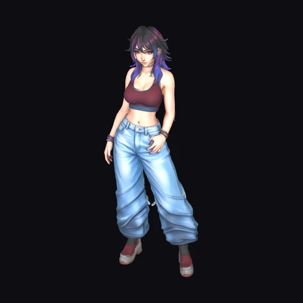 Anime Girl in Jeans