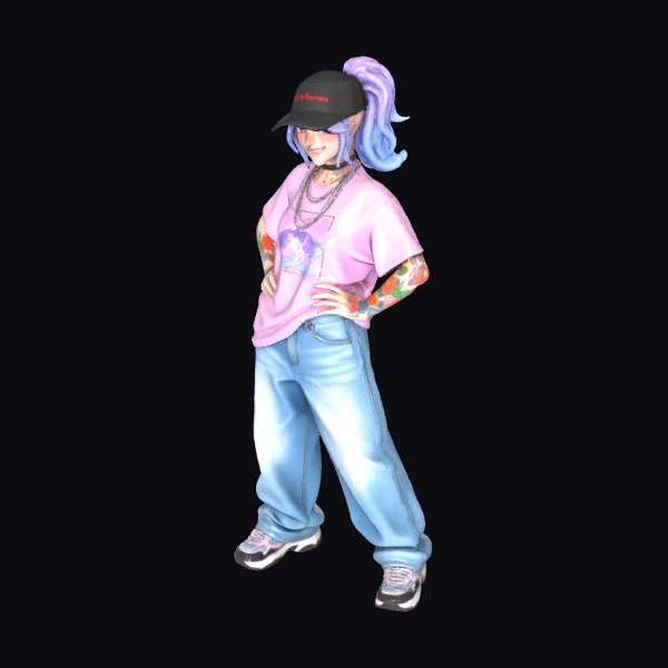 Anime Girl in Casual Wear