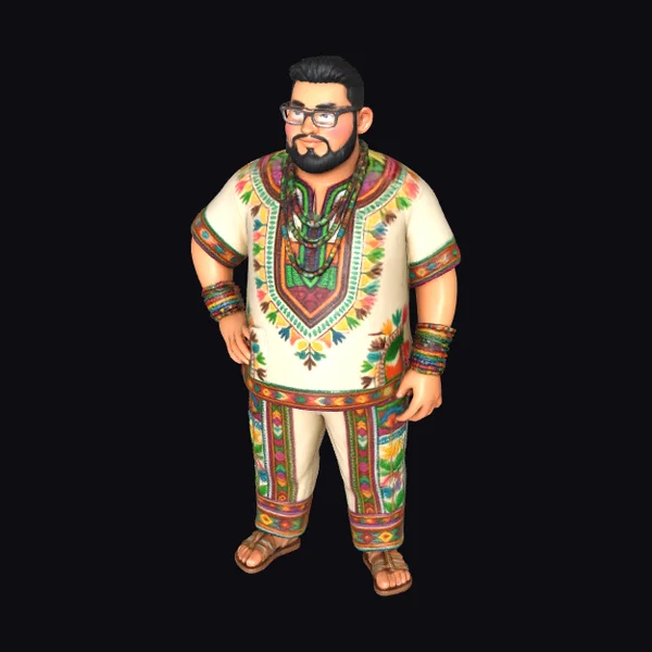 Man in Colorful Dashiki