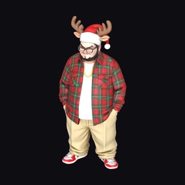 Man in Christmas Outfit