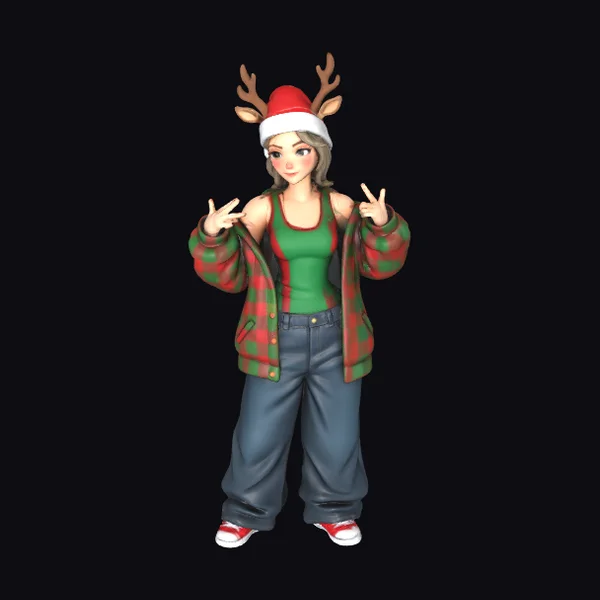 Anime Girl Christmas Outfit