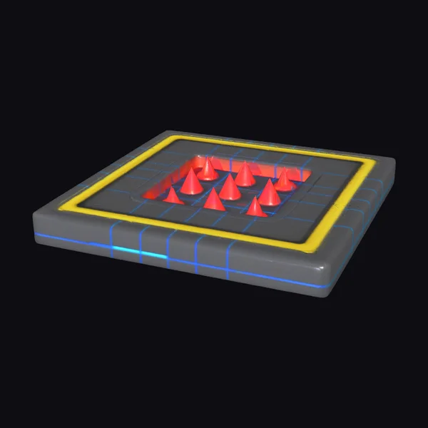 Neon Grid Obstacle Platform