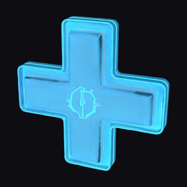 Glowing Blue Cross Panel