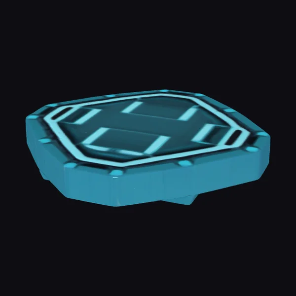 Glowing Blue L-Shaped Tile