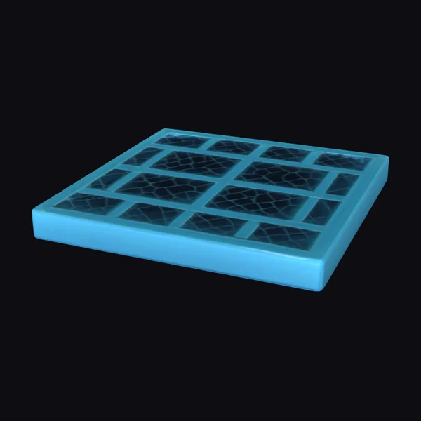 Glowing Blue L-Shaped Tile