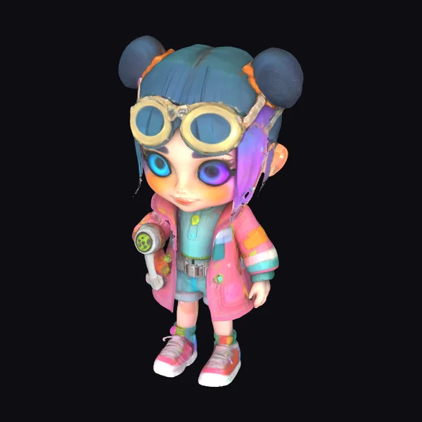 Young Chibi Girl Inventor