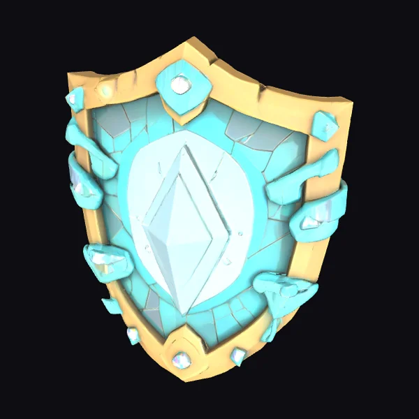 Turquoise Shield with Gold Trim