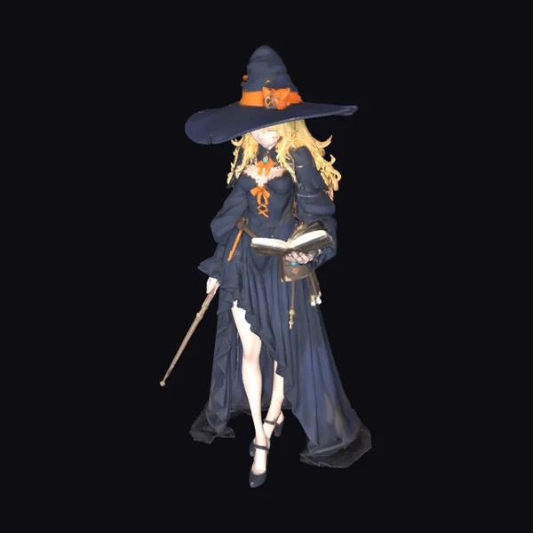 Witch with Orange Accents