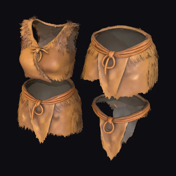 Primitive Leather Loincloth Set